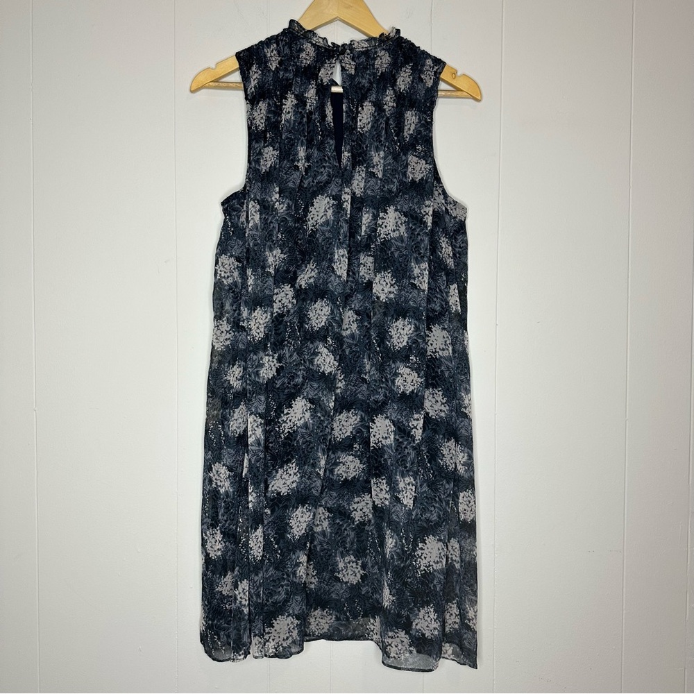 Joie Grey & White Floral Cinch High Neck Dress Size M - Picture 4 of 12